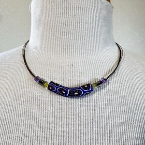 Clay & Beads Necklace Choker Purple Jewelry Coquette Preppy Spring Summer Y2K